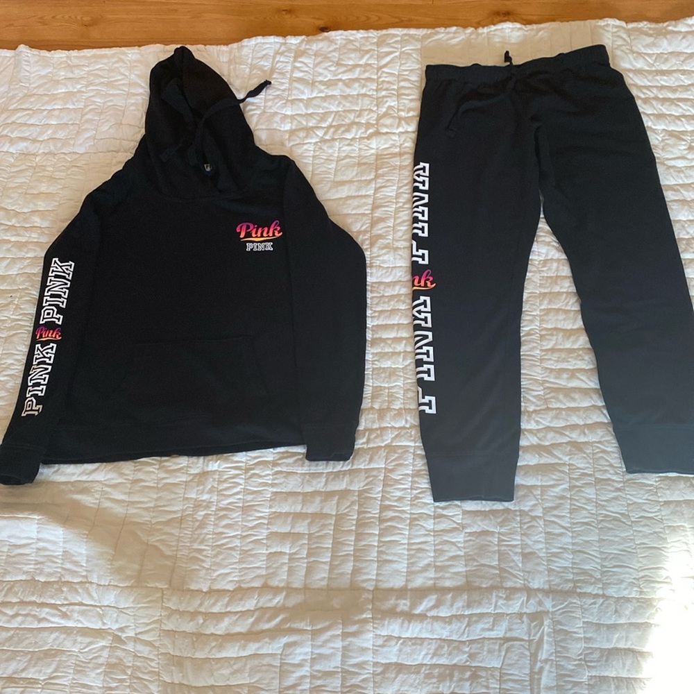 VS PINK Jogger set. Top small bottoms medium